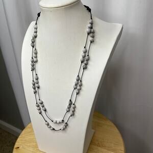 Slide necklace silver tone slide style fr length adjustment neutral boho jewelry